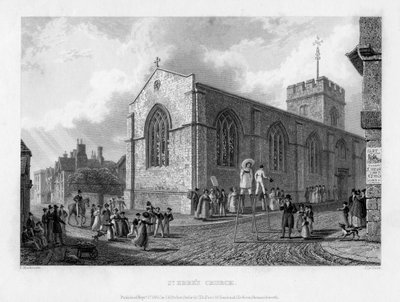 St Ebbes Church, Oxford, 1835. af John Le Keux