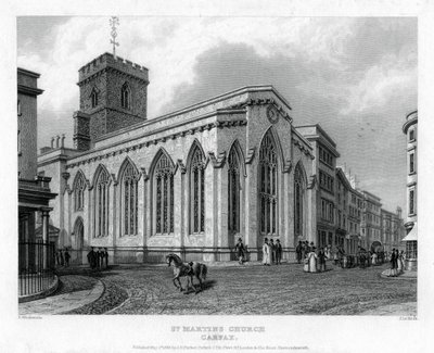 St Martins Church, Carfax, Oxford, 1835. af John Le Keux