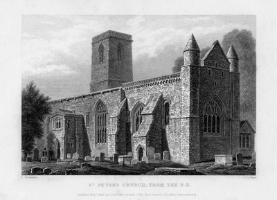 St Peters Church, fra sydøst, Oxford, 1833. af John Le Keux