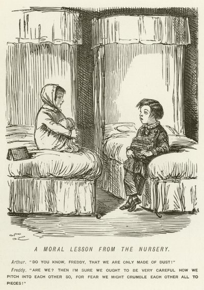 En moralsk lektion fra børnehaven af John Leech