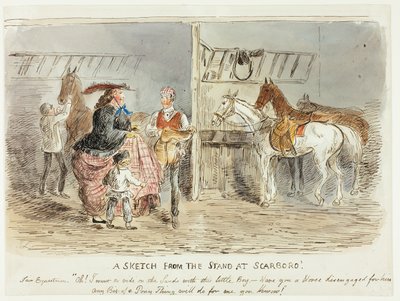 En skitse fra standen i Scarboro af John Leech