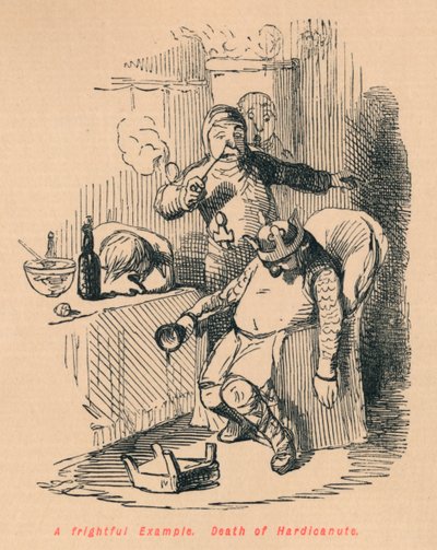 Et frygteligt eksempel. Hardicanutes død, c1860, c1860 af John Leech