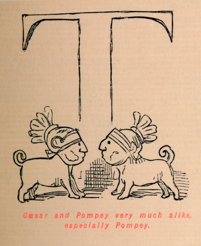 Cæsar og Pompejus meget ens, især Pompejus, 1852 af John Leech