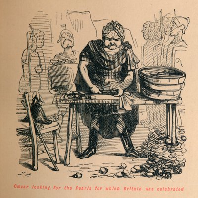 Cæsar leder efter de perler, som Storbritannien blev fejret for, c1860, c1860. af John Leech