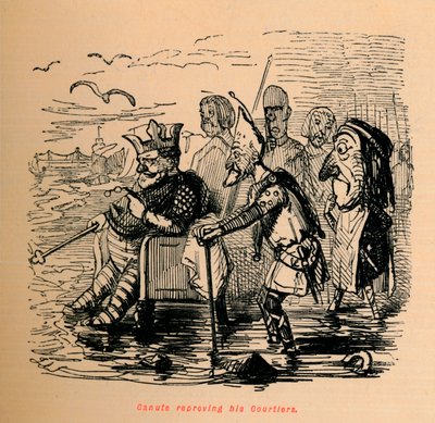 Knud irettesætter sine hofmænd, c1860, c1860 af John Leech