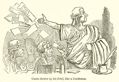 Cicero kaster sin trusse op, som en gentleman af John Leech