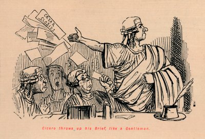 Cicero kaster sin Brief op, som en gentleman, 1852 af John Leech