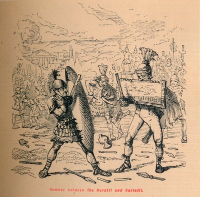 Kamp mellem Horatii og Curiatii, 1852 af John Leech