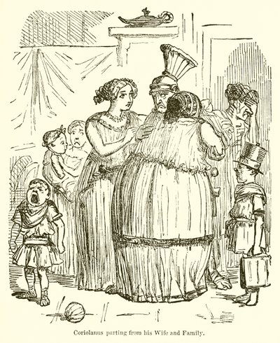 Coriolanus skilles fra sin hustru og familie af John Leech