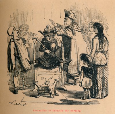 Kroning af Ethelred den Ufærdige, c1860, c1860 af John Leech