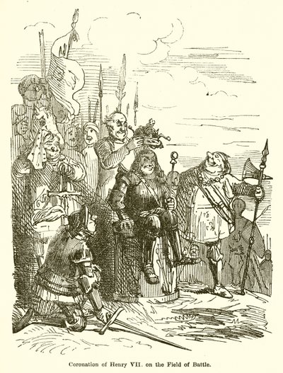 Kroning af Henrik VII på slagmarken af John Leech