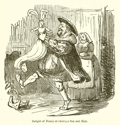 Henrys glæde over at have en søn og arving af John Leech