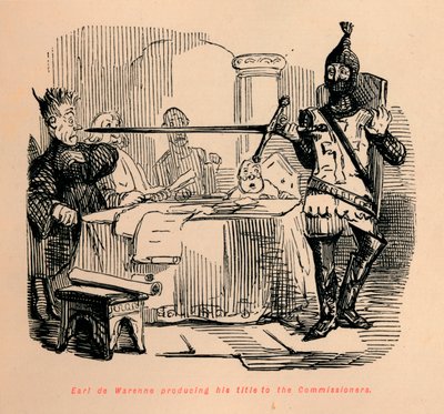 Earl de Warenne producerer sin titel til Commissioners, c1860, c1860 af John Leech