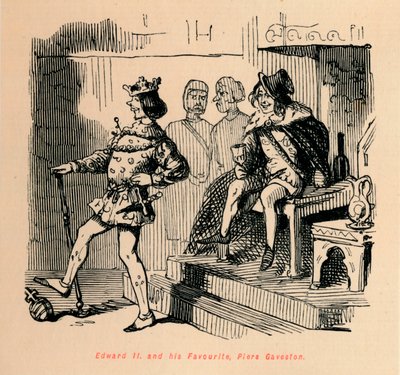 Edvard II. og hans favorit, Piers Gaveston, c1860, c1860 af John Leech