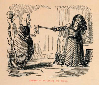 Edvard II. fratræde sin krone, c1860, c1860 af John Leech