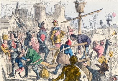 Ombordstigning af kong Henry V i Southampton af John Leech