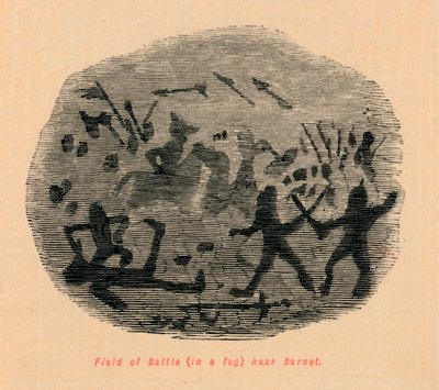 Battle Field i en tåge nær Barnet, af John Leech