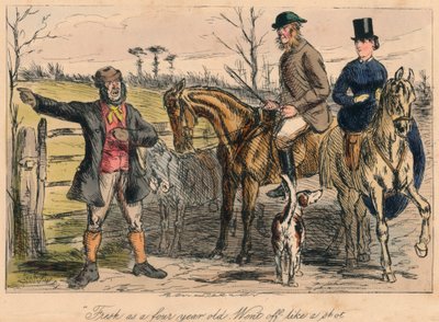 Frisk som fireårig. Gik af som et skud, 1865 af John Leech