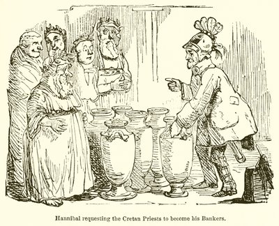 Hannibal anmoder de kretensiske præster om at blive hans bankmænd af John Leech