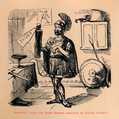 Hannibal holder den sædvanlige tale, før han tog sit selvmord, 1852 af John Leech