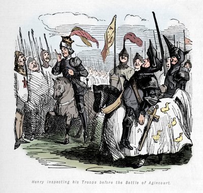 Henry inspicerer sine tropper før slaget ved Agincourt, c1860, c1860 af John Leech