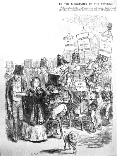 Hvordan chartistoptoget kunne have set ud, 1848 af John Leech