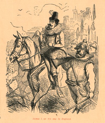 James I på vej til England, 1897. af John Leech