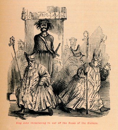 Kong John truer med at skære biskoppernes næser af, c1860, c1860 af John Leech