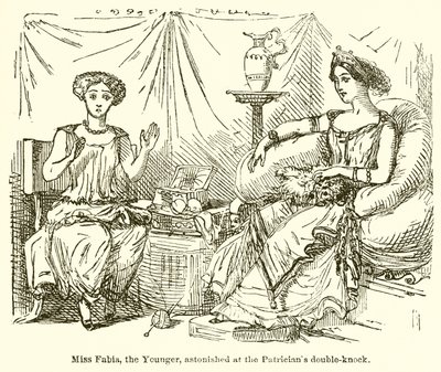 Frøken Fabia, den yngre, forbløffet over patricierens dobbeltslag af John Leech