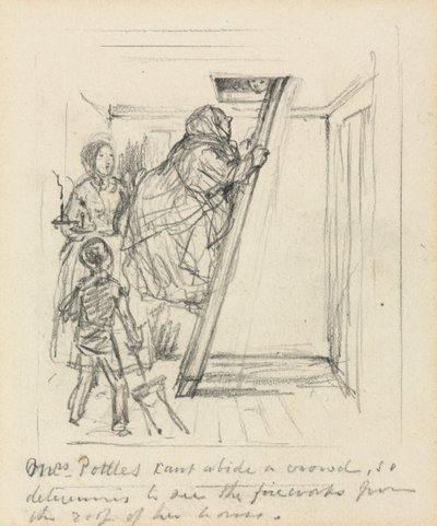 "Mrs. Pottles kan ikke tåle en skare" af John Leech