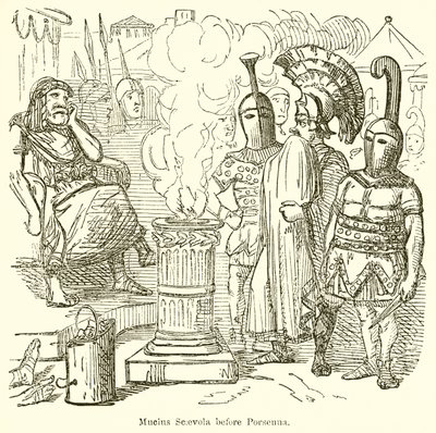 Mucius Scaevola før Porsenna af John Leech