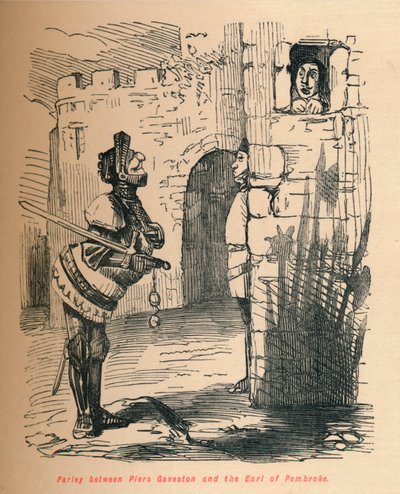 Parley mellem Piers Gaveston og jarlen af Pembroke., c1860, c1860 af John Leech
