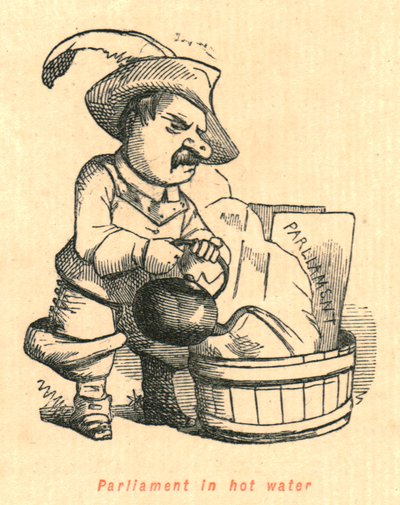 Parlamentet i varmt vand, 1897. af John Leech