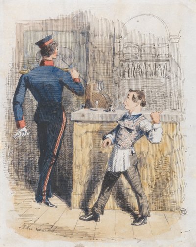 Pot Valiant: scene i en skænkestue af John Leech