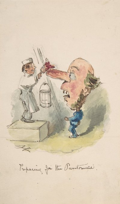 Forberedelse til Pantomime, 1836-64. af John Leech