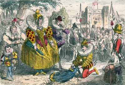 Dronning Elizabeth og Sir Walter Raleigh af John Leech
