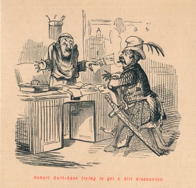 Robert Curthose forsøger at få en regning nedsat, c1860, c1860 af John Leech