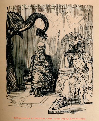 Selvbesiddelse af Fabricius under ret prøvende omstændigheder, 1852 af John Leech