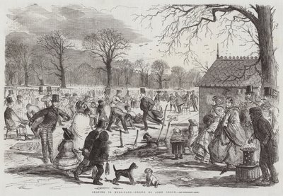 Skøjteløb i Hyde-Park af John Leech
