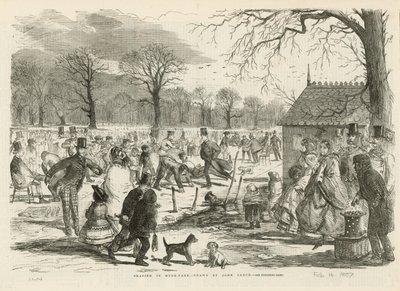 Skøjteløb i Hyde Park af John Leech