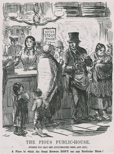 The Pious Public House, hvor du kan få forfalsket øl og gin af John Leech