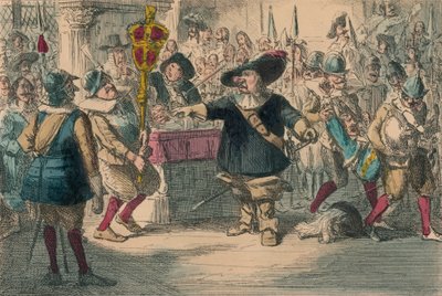 Take away that Bauble: Cromwell dissolving the long Parliament, 1850 af John Leech