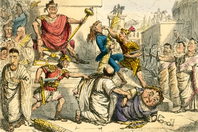 Tarquinius Superbus gør sig selv til konge af John Leech