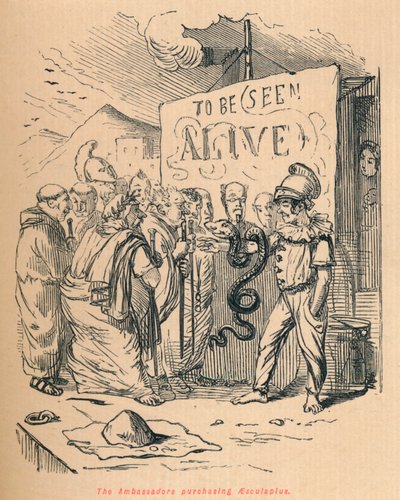 Ambassadørerne køber Aesculaplus, 1852 af John Leech