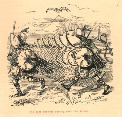 De blå motorhjelmer kommer over grænsen, 1897. af John Leech