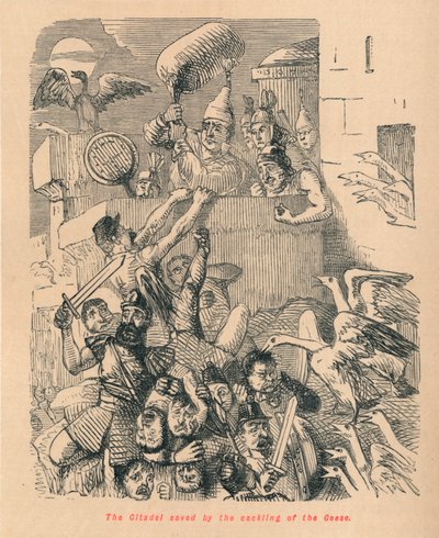 Citadellet reddet af gæsens kaglen, 1852 af John Leech