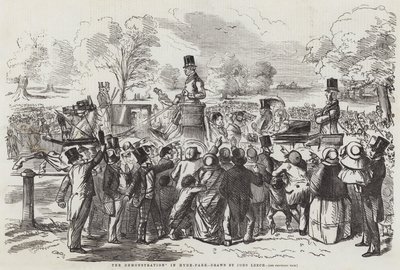 Demonstrationen i Hyde-Park af John Leech