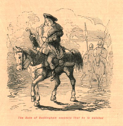 Hertugen af Buckingham har mistanke om, at han bliver overvåget, 1897. af John Leech