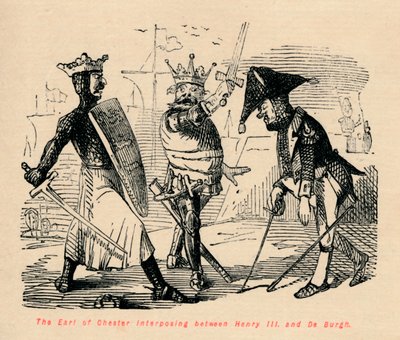 Jarlen af Chester mellem Henry III og De Burgh, c1860, c1860 af John Leech