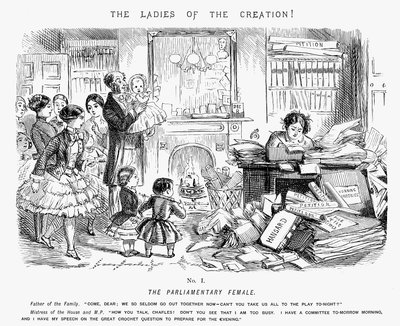 Den parlamentariske kvinde, 1850 af John Leech